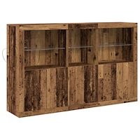vidaXL Sideboard med LED-lampor Gamla trädet 162x37x100 cm Trä