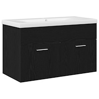 vidaXL Diskbänksskåp Svart Ek 80 x 38.5 x 46 cm Konstruerat trä