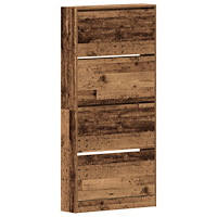 vidaXL Skåp för skor Gammalt trä Konstruerat trä 80 x 21 x 163.5 cm