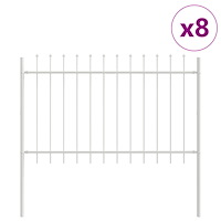 vidaXL Trädgårdsstaket med Spetsfäste Vit 13,6x0,8 m Stål