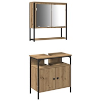 vidaXL Badrumsmöbelset 2 pcs Brun 60 x 30 x 60 cm Konstruerat trä