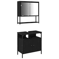 vidaXL Badrumsmöbelset 2 pcs Svart 60 x 30 x 60 cm Konstruerat trä