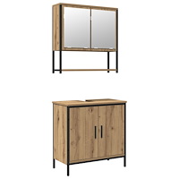 vidaXL Badrumsmöbelset 2 pcs Brun 60 x 30 x 60 cm Konstruerat trä