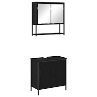 vidaXL Badrumsmöbelset 2 pcs Svart 60 x 30 x 60 cm Konstruerat trä