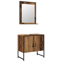 vidaXL Badrumsmöbelset 2 pcs Brun 60 x 33 x 60 cm Konstruerat trä