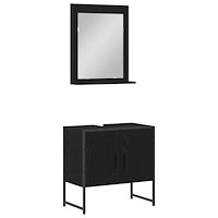 vidaXL Badrumsmöbelset 2 pcs Svart 60 x 33 x 60 cm Konstruerat trä
