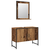 vidaXL Badrumsmöbelset 2 pcs Brun 80 x 33 x 60 cm Konstruerat trä