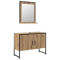 vidaXL Badrumsmöbelset 2 pcs Brun 80 x 33 x 60 cm Konstruerat trä