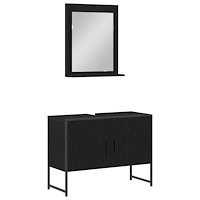vidaXL Badrumsmöbelset 2 pcs Svart 80 x 33 x 60 cm Konstruerat trä