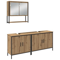vidaXL Badrumsmöbelset 3 pcs Brun 80 x 30 x 44 cm Konstruerat trä