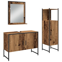 vidaXL Badrumsmöbelset 3 pcs Brun 33 x 33 x 102,5 cm Konstruerat trä