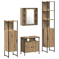 vidaXL Badrumsskåpsset med hylla 4 pcs artisan ek 33 x 33 x 185.5 cm