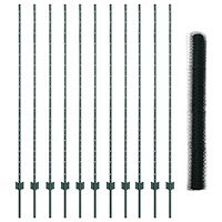 vidaXL Stängselstolpar 11 st U-kanal Grön 160 cm Stål