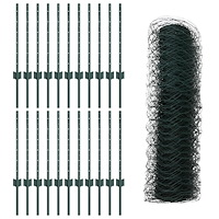 vidaXL Stängselstolpar 11 st U-Kanal Grön 60 cm Stål