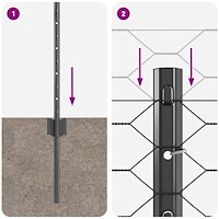 vidaXL Stängselstolpar 11 st U-kanal Grå 80 cm Stål