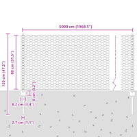 vidaXL Stängselstolpar 11 st U-kanal Grå 80 cm Stål