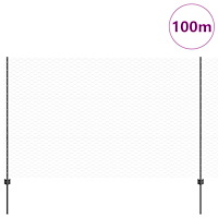vidaXL Stängselposter 22 st U-kanal Grå 150 cm Stål, vidaXL Hexagon Stängsel Grå 1.5x100 m Stål