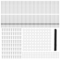 vidaXL Stängselposter 22 st U-kanal Grå 150 cm Stål, vidaXL Hexagon Stängsel Grå 1.5x100 m Stål