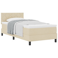 vidaXL Kontinentalsäng med madrass med madrass Kräm 90 x 190 cm tyg
