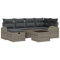 vidaXL Soffset med kudde med lagring Grå konstrotting