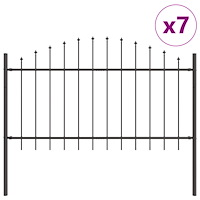 vidaXL Trädgårdsstängsel med Hoop Top Grå 11,9x1 m i Stål