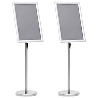 vidaXL A3 Pedestal Affischställ 2 st Silver Aluminiumlegering
