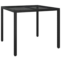vidaXL Trädgårdsbord Svart 90 x 90 x 75 cm konstrotting