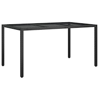 vidaXL Trädgårdsdiningbord Svart 150x90x75 cm Konstrotting