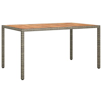 vidaXL Trädgårdsmatbord Grå 150x90x75 cm Konstrotting