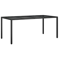 vidaXL Trädgårdsmatbord Svart 190x90x75 cm Poly Rattan