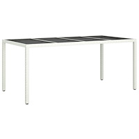 vidaXL Trädgårdsbord Vitt 190x90x75 cm Konstrotting