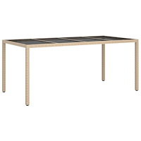 vidaXL Trädgårdsbord Beige 190x90x75 cm Poly Rattan