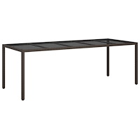 vidaXL Trädgårds Matuppsättning Brun 250x100x75 cm Poly Rattan