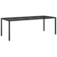 vidaXL Trädgårds matbord Svart 250x100x75 cm Poly Rattan