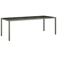 vidaXL Trädgårdsmatsalsbord Grå 250x100x75 cm Konstrotting