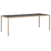 vidaXL Trädgårdsdining Bord Beige 250x100x75 cm Poly Rattan