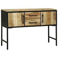 vidaXL Sideboard 100x35x70 cm massivt grovt mangoträ