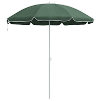 vidaXL Strandparaply med Metallstolpe Grön 161x193 cm Polyester