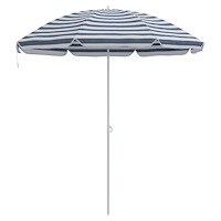 vidaXL Strandparaply med Aluminiumstativ Blå & Vit 300 cm