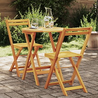 vidaXL 3-delad Hopfällbar Bistro Set Massivt Trä Akacia