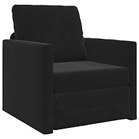 vidaXL Golvsängsoffa 2-i-1 Svart 74x77x81 cm Sammet