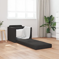 vidaXL Golvsängsoffa 2-i-1 Svart 74x77x81 cm Sammet