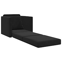 vidaXL Golvsängsoffa 2-i-1 Svart 74x77x81 cm Sammet