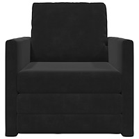 vidaXL Golvsängsoffa 2-i-1 Svart 74x77x81 cm Sammet