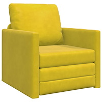 vidaXL Golvsängsoffa 2-i-1 Mörkgul 74x77x81 cm Sammet