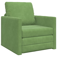vidaXL Golvsängsoffa 2-i-1 Ljusgrön 74x77x81 cm Sammet