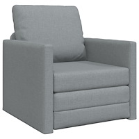 vidaXL Golvsoffa Säng 2-i-1 Ljusgrå 74x77x81 cm Tyg