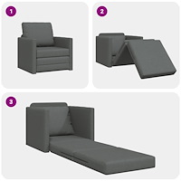 vidaXL Golvsängsoffa 2-i-1 Mörkgrå 74x77x81 cm Tyg