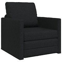 vidaXL Golvsoffa Säng 2-i-1 Svart 74x77x81 cm Tyg