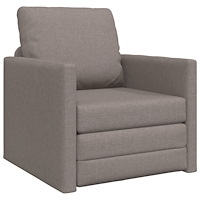 vidaXL Golvsoffa säng 2-i-1 Taupe 74x77x81 cm Tyg